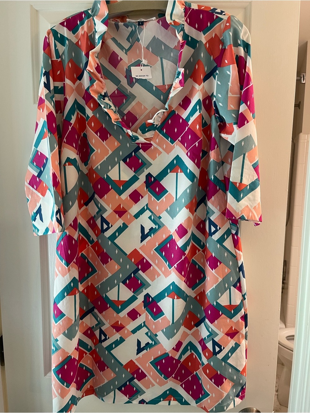 Sz.L colorful Michelle Mcdowell dress NWT